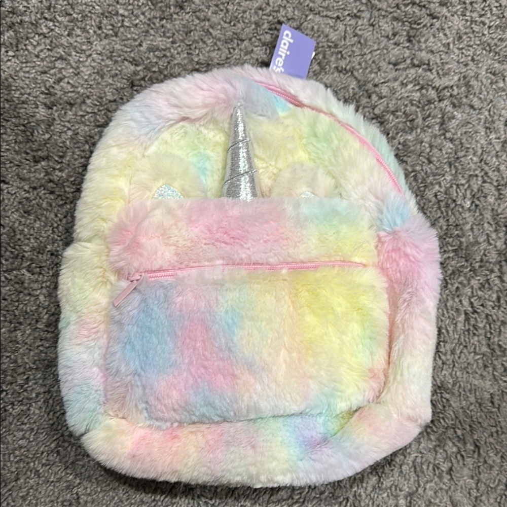 Claire's Pastel Unicorn Backpack - Picture 2 of 7